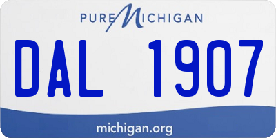 MI license plate DAL1907