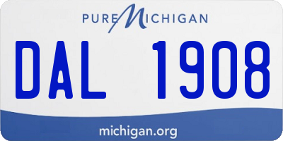 MI license plate DAL1908