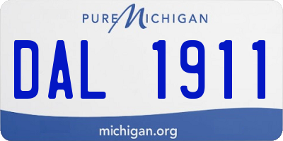 MI license plate DAL1911