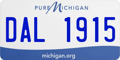 MI license plate DAL1915