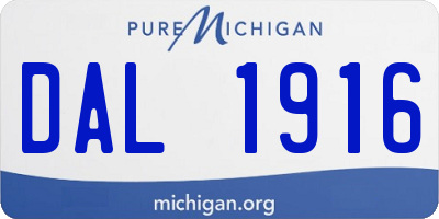 MI license plate DAL1916