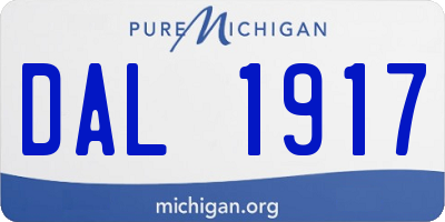 MI license plate DAL1917