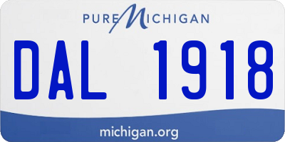 MI license plate DAL1918