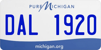 MI license plate DAL1920