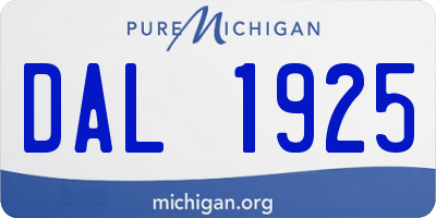 MI license plate DAL1925