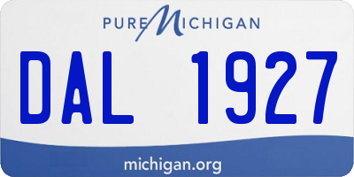 MI license plate DAL1927