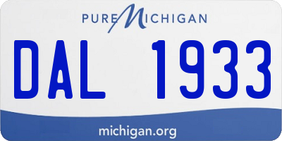 MI license plate DAL1933