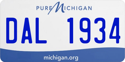 MI license plate DAL1934