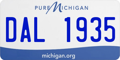 MI license plate DAL1935