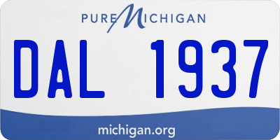 MI license plate DAL1937