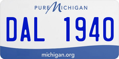 MI license plate DAL1940