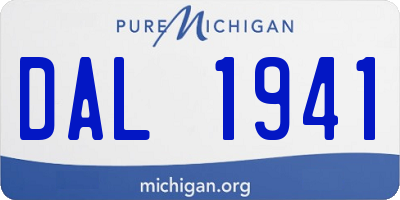 MI license plate DAL1941