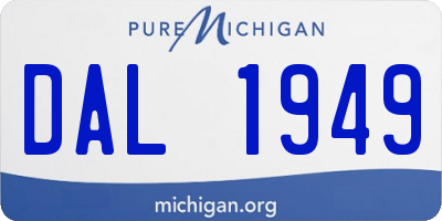 MI license plate DAL1949