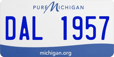 MI license plate DAL1957