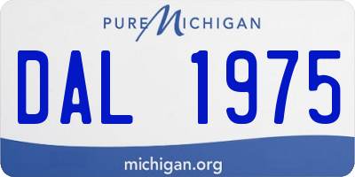 MI license plate DAL1975