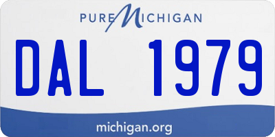 MI license plate DAL1979