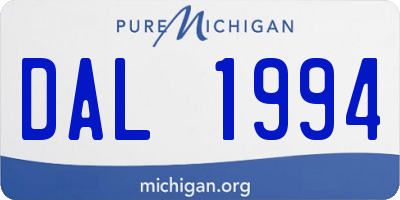 MI license plate DAL1994