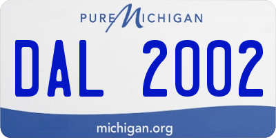 MI license plate DAL2002