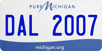 MI license plate DAL2007
