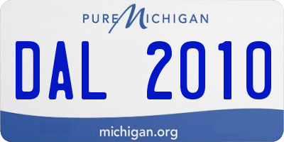 MI license plate DAL2010