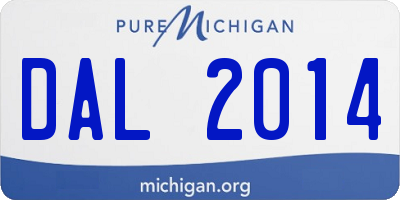 MI license plate DAL2014