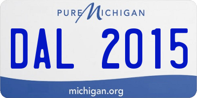 MI license plate DAL2015