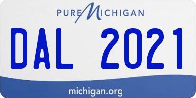 MI license plate DAL2021