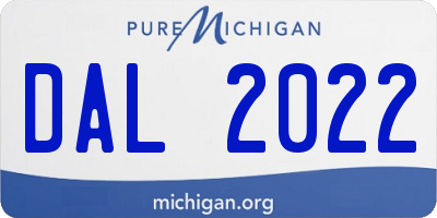 MI license plate DAL2022