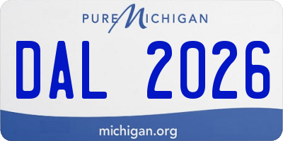 MI license plate DAL2026