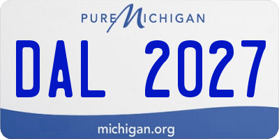 MI license plate DAL2027