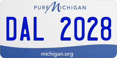 MI license plate DAL2028