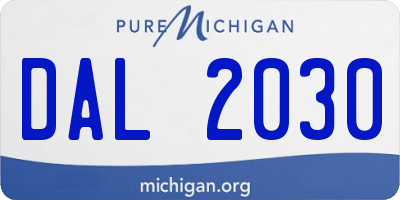 MI license plate DAL2030
