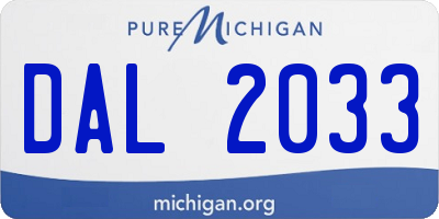 MI license plate DAL2033
