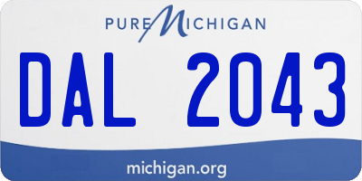 MI license plate DAL2043