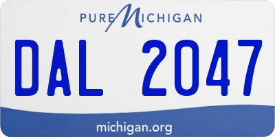 MI license plate DAL2047