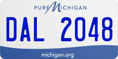 MI license plate DAL2048