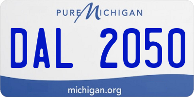 MI license plate DAL2050