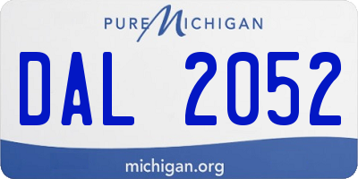 MI license plate DAL2052