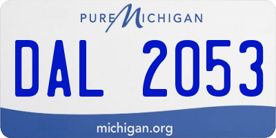MI license plate DAL2053
