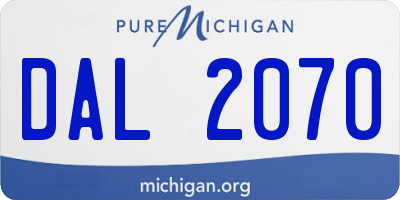 MI license plate DAL2070