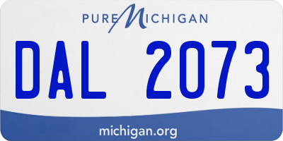 MI license plate DAL2073