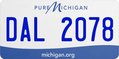 MI license plate DAL2078
