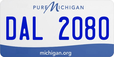 MI license plate DAL2080