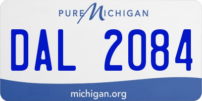 MI license plate DAL2084