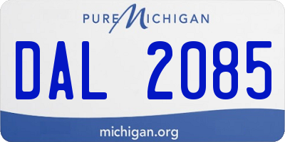 MI license plate DAL2085