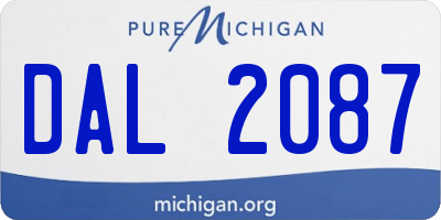 MI license plate DAL2087