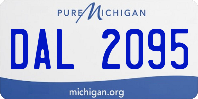MI license plate DAL2095
