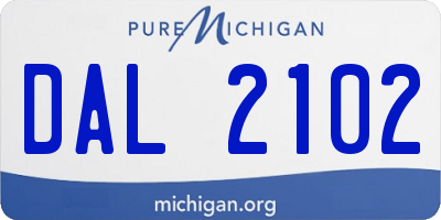 MI license plate DAL2102