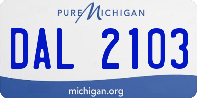 MI license plate DAL2103