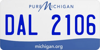 MI license plate DAL2106